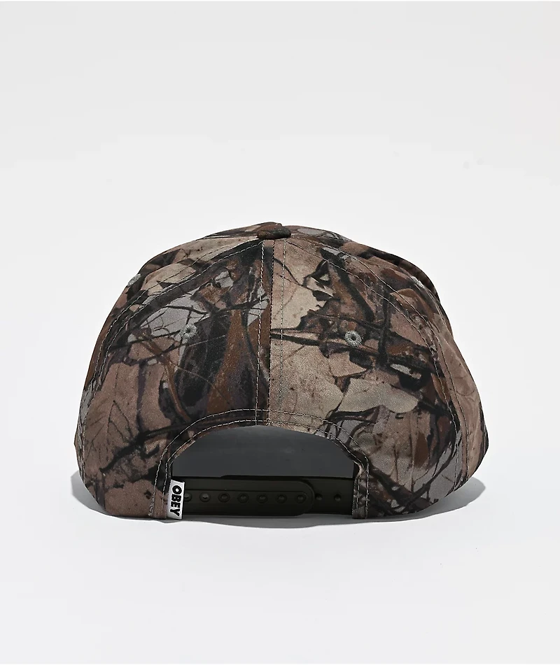 Obey World Records Green Camo Snapback Hat