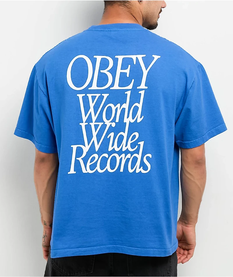 Obey Worldwide Records Blue T-Shirt