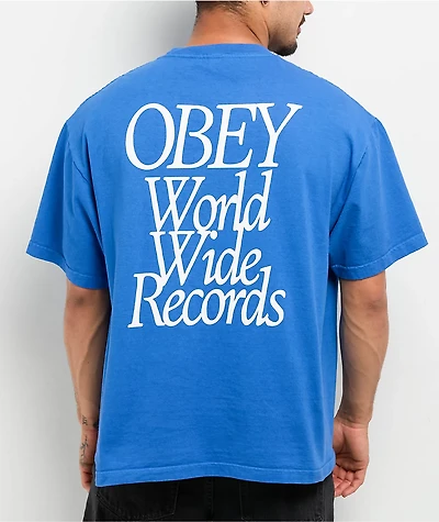 Obey Worldwide Records Blue T-Shirt