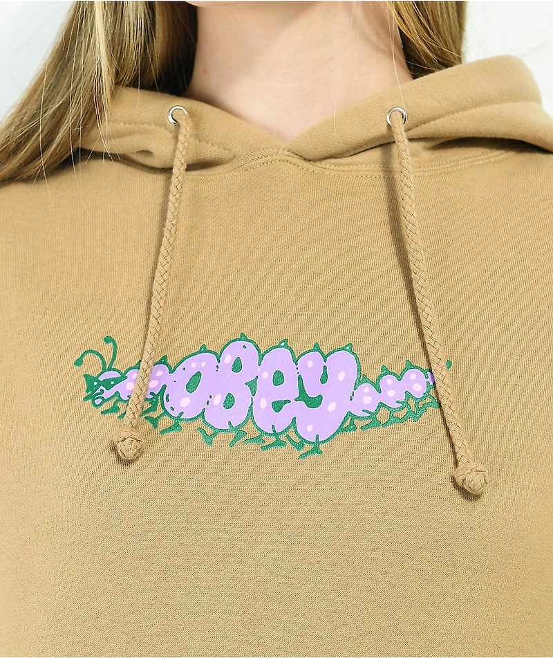 Obey Worm Sandstone Brown Hoodie