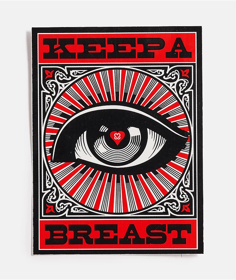 Obey x Keep A Breast Foundation Sticker