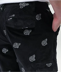 Odd Future All Over Embroideries Black Corduroy Cargo Pants