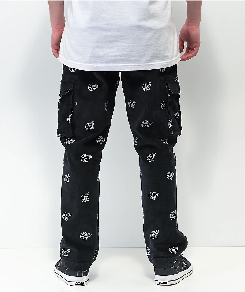 Odd Future All Over Embroideries Black Corduroy Cargo Pants