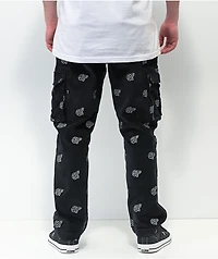Odd Future All Over Embroideries Black Corduroy Cargo Pants