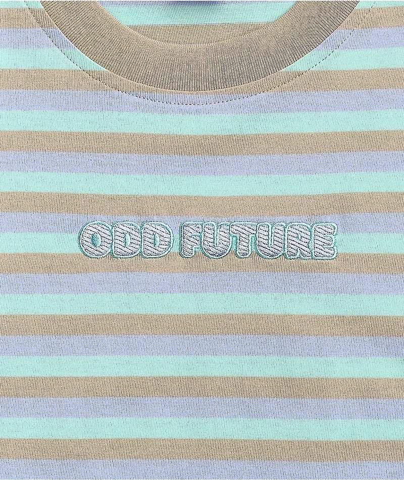 Odd Future Blue, Purple, & Tan Stripe T-Shirt