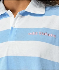 Odd Future Blue & White Stripe Crop Polo Shirt
