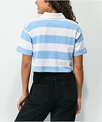 Odd Future Blue & White Stripe Crop Polo Shirt