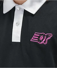 Odd Future Colorblock Purple & Black Long Sleeve Polo Shirt