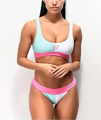Odd Future Colorblock White & Mint Cheeky Bikini Bottom