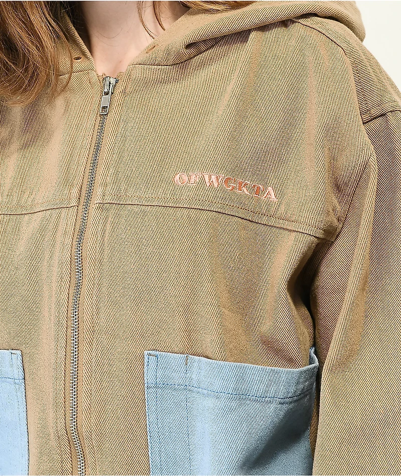 Odd Future Cream & Blue Hooded Denim Jacket