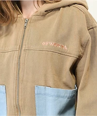 Odd Future Cream & Blue Hooded Denim Jacket