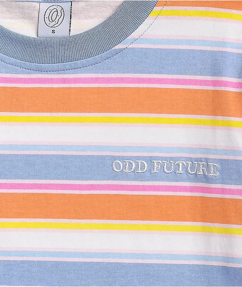 Odd Future Orange, Periwinkle & White Stripe T-Shirt