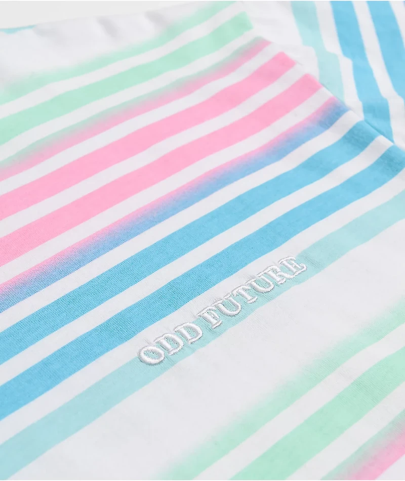 Odd Future Pink, Blue & Mint Stripe T-Shirt