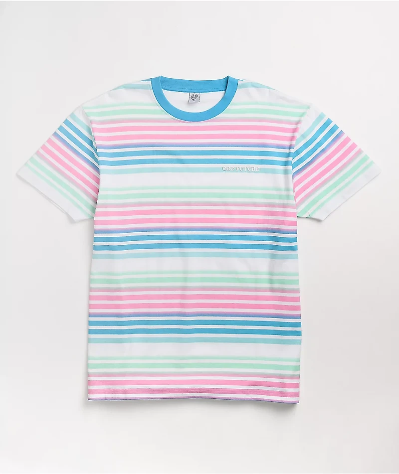 Odd Future Pink, Blue & Mint Stripe T-Shirt
