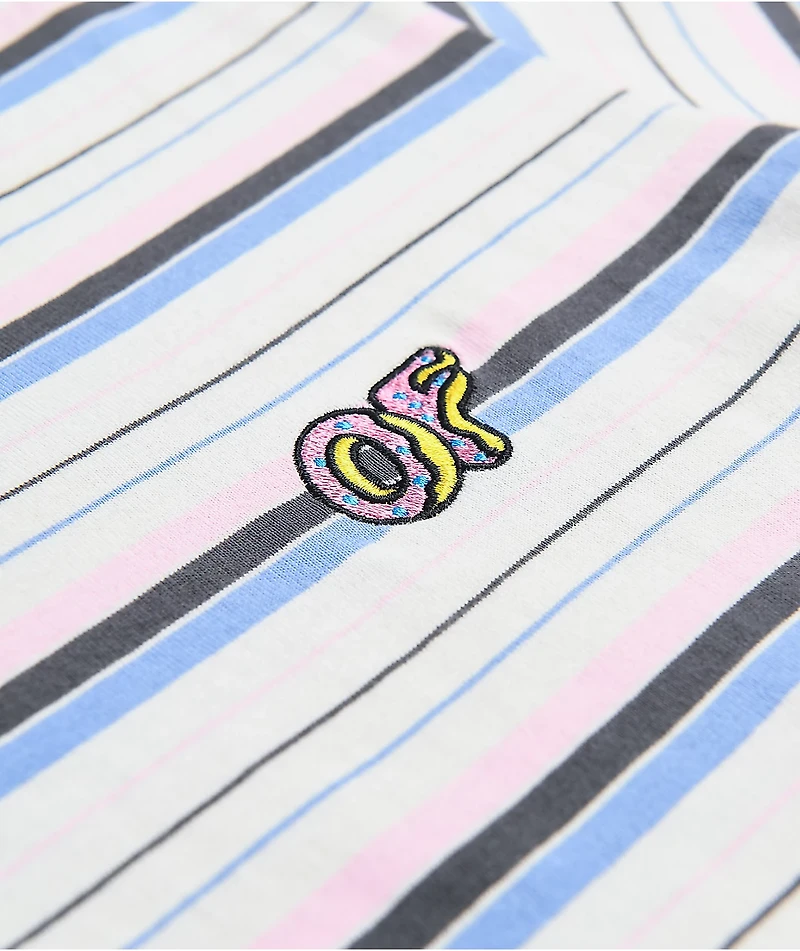 Odd Future Pink & Multi Stripe T-Shirt