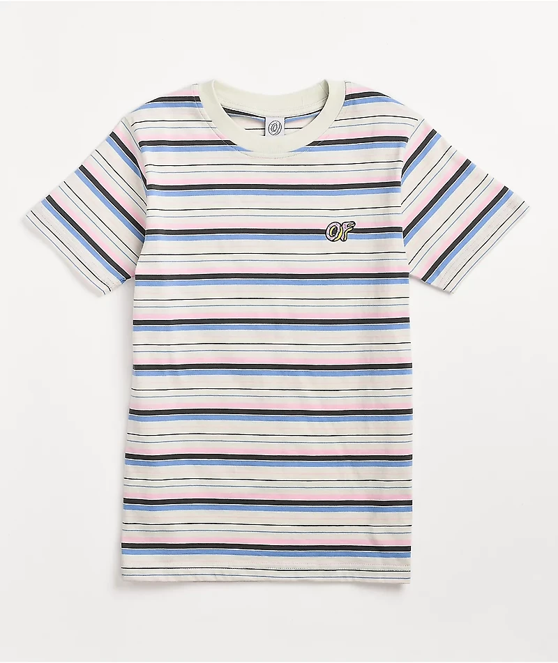 Odd Future Pink & Multi Stripe T-Shirt