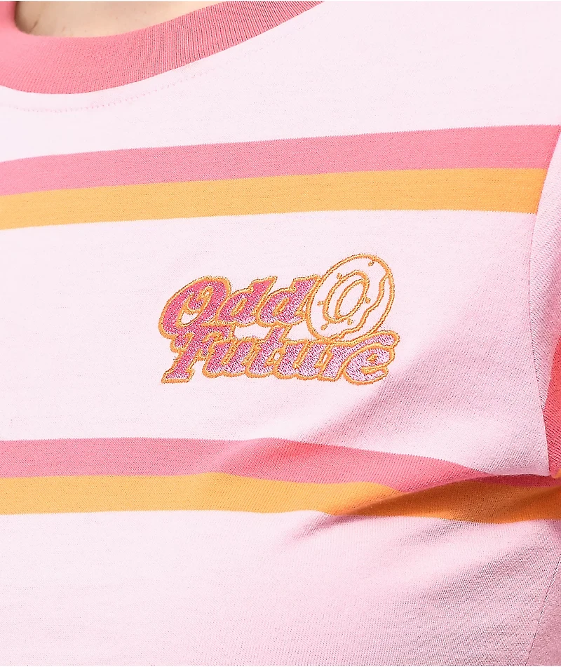 Odd Future Pink & Orange Stripe Long Sleeve T-Shirt