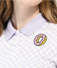 Odd Future Purple Checkered Crop Polo Shirt