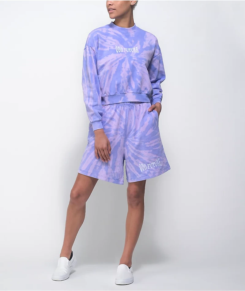 Odd Future Purple Spiral Tie Dye Sweat Shorts