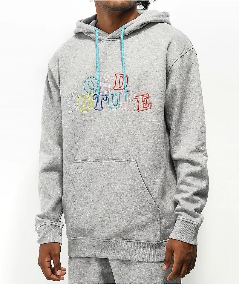 Odd Future Rainbow Letter Grey Hoodie