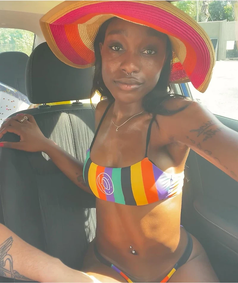 Odd Future Rainbow Stripe Bralette Bikini Top
