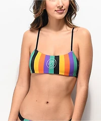Odd Future Rainbow Stripe Bralette Bikini Top