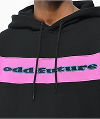 Odd Future Sew Stripe Panel Black & Magenta Hoodie