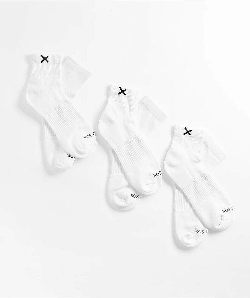Odd Sox 3 Pack White Quarter Socks