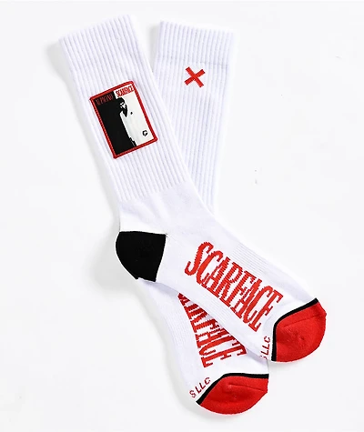 Odd Sox x Scarface Patch White Crew Socks