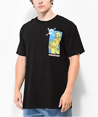 One Piece Straw Hat Black T-Shirt