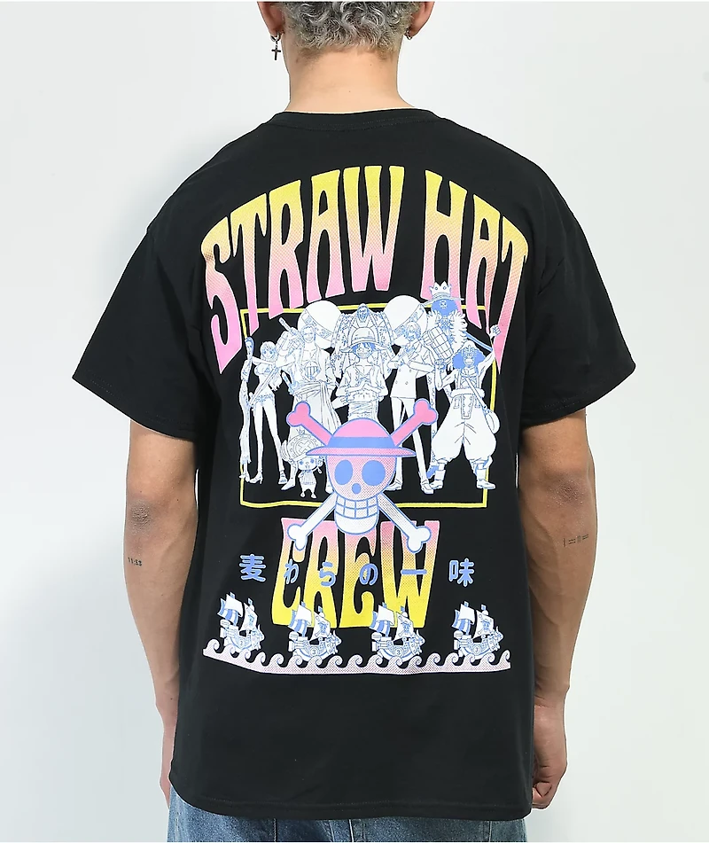 One Piece Straw Hat Crew Black T-Shirt