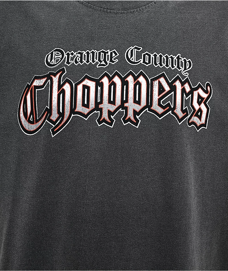 Orange County Choppers Black and Red Spade Grey Wash Boxy T-Shirt