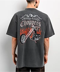 Orange County Choppers Black and Red Spade Grey Wash Boxy T-Shirt