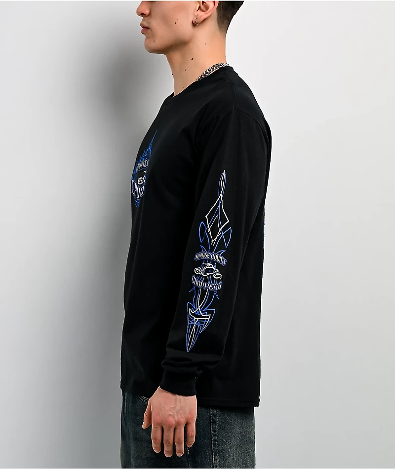 Orange County Choppers Diamond Plate Spade Black Long Sleeve T-Shirt