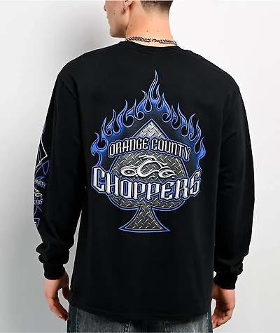 Orange County Choppers Diamond Plate Spade Black Long Sleeve T-Shirt