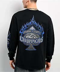 Orange County Choppers Diamond Plate Spade Black Long Sleeve T-Shirt