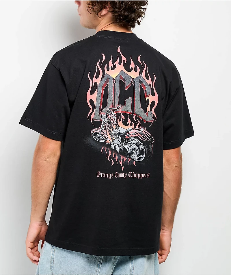 Orange County Choppers Hot Flames Black T-Shirt