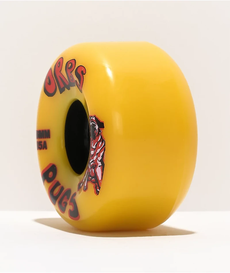Orbs Pugs 56mm 85a Yellow Conical Skateboard Wheels