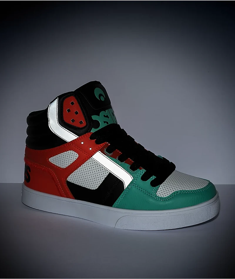Osiris Clone Seafoam Green, Orange, & Black Skate Shoes