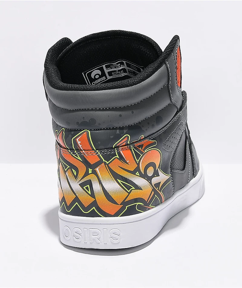 Osiris Clone Sweyda Charcoal & Orange Skate Shoes