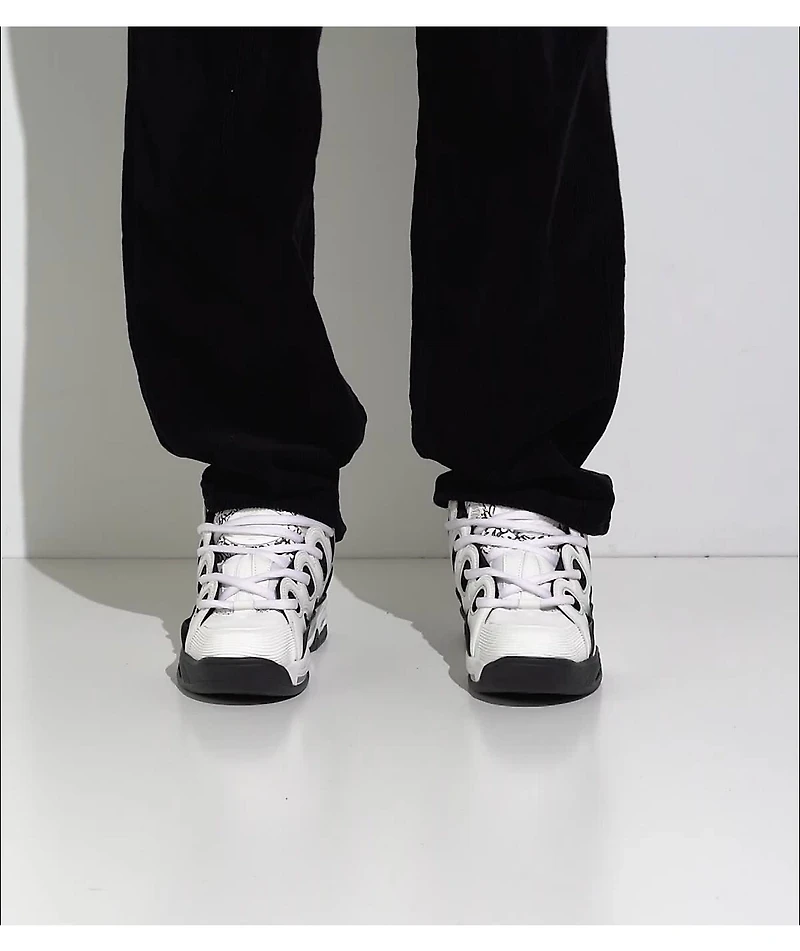 Osiris D3 2001 Black & White Skate Shoes