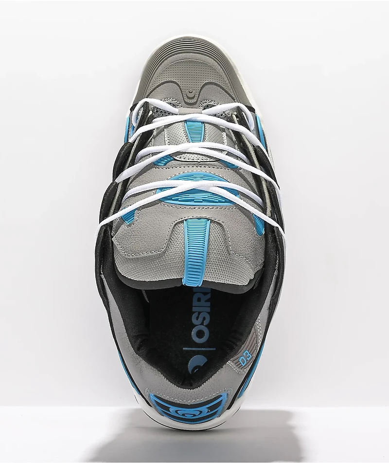 Osiris D3 2001 Grey & Cyan Skate Shoes