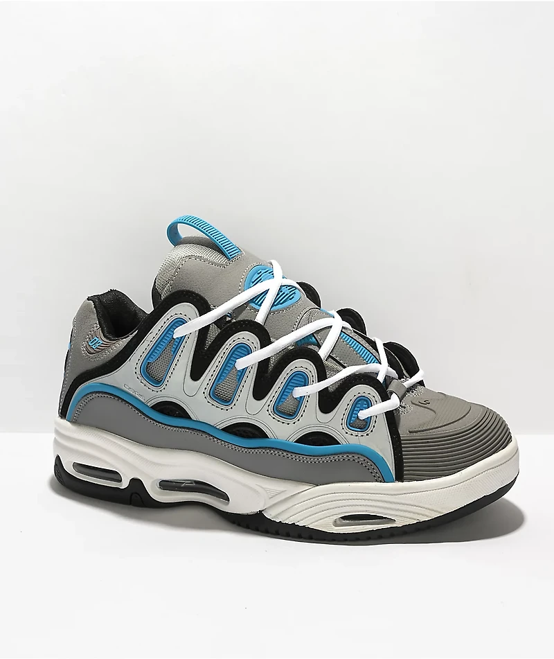 Osiris D3 2001 Grey & Cyan Skate Shoes