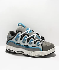 Osiris D3 2001 Grey & Cyan Skate Shoes