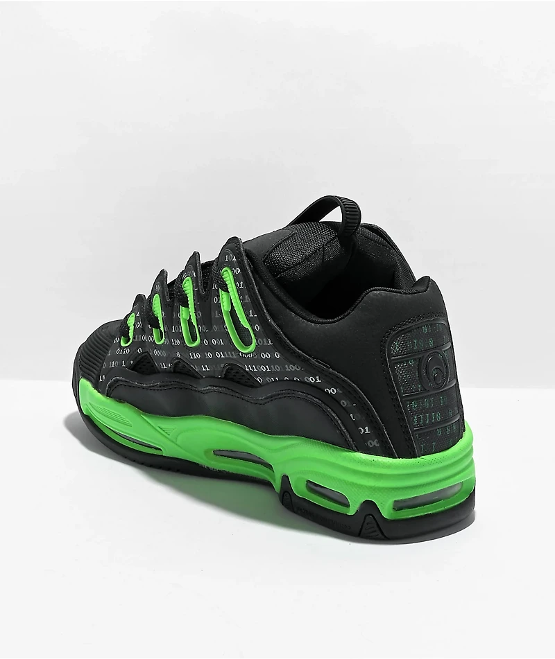 Osiris D3 2001 Matte Black & Green Skate Shoe