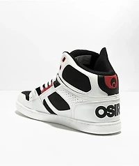 Osiris NYC 83 CLK White, Black & Red High Top Skate Shoes