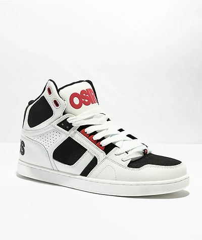 Osiris NYC 83 CLK White, Black & Red High Top Skate Shoes