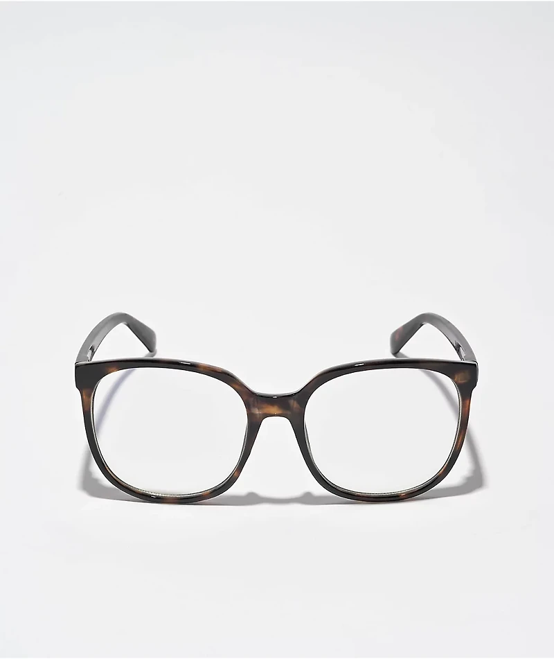 Oversize Square Tortoise Blue Light Glasses