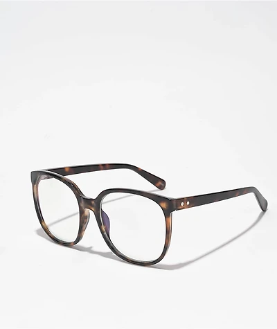 Oversize Square Tortoise Blue Light Glasses