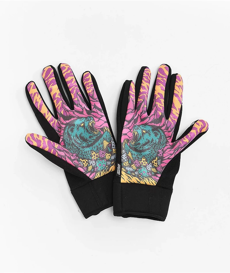 POW All Day Golden Bear Black Snowboard Gloves